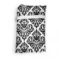 thumbnail image 4 of Damask Fabric Shopping Tote, Symmetrical Damask Motif with Floral Elements Flowers and Leaves with Curves Image, Portable and Foldable Bag to Keep in Pocket Bag Purse & Car, Black White, by Ambesonne, 4 of 4