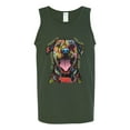 thumbnail image 3 of My Favorite Breed is The One In Need | Colorful Labrador Dog | Dean Russo Art Animal Lover Mens Sleeveless Top, Forest Green, S, 3 of 5