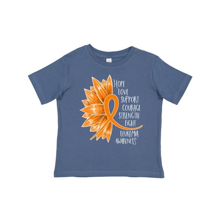 

Inktastic Leukemia Awareness Orange Sunflower Ribbon Gift Toddler Boy or Toddler Girl T-Shirt