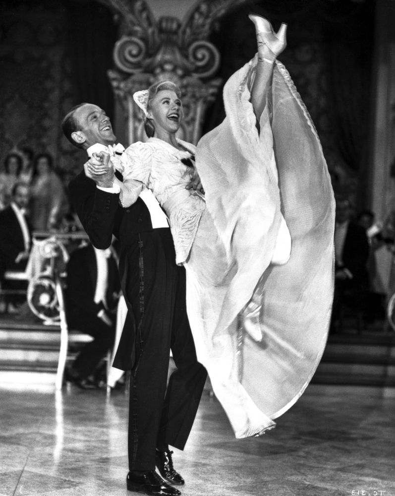 Fred Astaire and Ginger Rogers Dancing in Black Tuxedo and White Dress