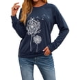 thumbnail image 5 of ZXSXSY Womens Dandelion Sweatshirts Casual Crewneck Pullover Tops Long Sleeve Graphic Tee Shirts, 5 of 9