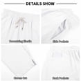 thumbnail image 7 of Men Loose Casual Drawstring Waist Pants, Trousers, Joggers With Pockets Elastic Waist Breathable Lightweight Quick Dry For Beach Hiking Workout Summer Daily Cotton Linen Blend, 7 of 7