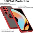 thumbnail image 4 of Compatible with Samsung S24 Ultra Case Ring Holder Magnet Blue, Samsung Galaxy S24 Ultra Phone Case Soft TPU and Hard PC Silicone Shockproof Protective Luxury Slim Cover (Red), 4 of 14