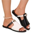 thumbnail image 2 of Norvail Womens Glitter Rhinestone Flat Sandals, Colorblock Dressy Open Toe Slip On, Comfortable Summer Slides Shoes for Beach Party Vacation, 2 of 4