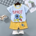 thumbnail image 2 of HCNTES Baby Boy Girls Shorts Set Summer Clothes Toddler Graphics Embroidery Short Sleeve Lapel T Shirt Shorts Outfit boy clothes sizes(Light Blue,7-8 Years), 2 of 3