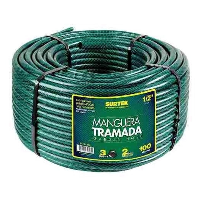 Manguera Tramada Verde 1In Rollo 50m M1T50 Surtek