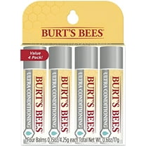 Burt's Bees Lip Balm Stocking Stuffers, Moisturizing Lip Care Christmas Gifts for All Day Hydration, Ultra Conditioning with Shea, Cocoa & Kokum Butter, 100% Natural, 0.15 Ounce Pack of 4