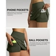 thumbnail image 6 of JIKNTTR Women's Shorts Hiking Athletic Shorts Double Layered Pleats Tennis Skirts High Waisted Skirt With Shorts Pockets Workout Athletic Skorts Elastic Waist Drawstring Comfy Shorts, 6 of 8