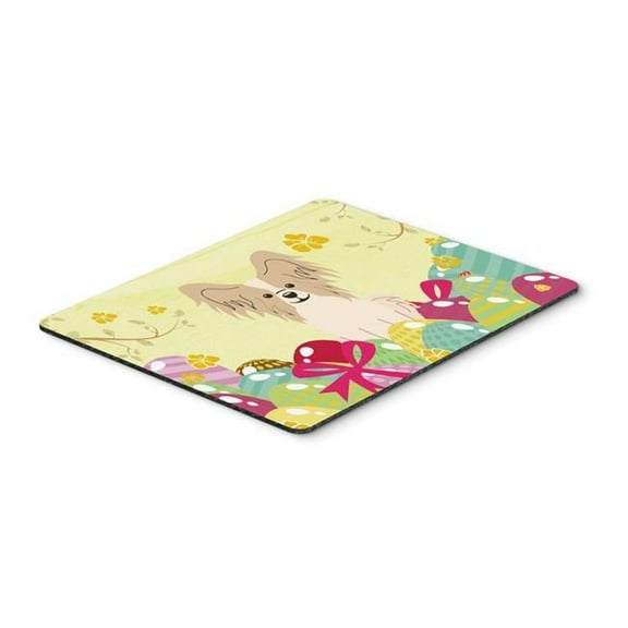 Easter Eggs Papillon Sable White Mouse Pad, Hot Pad or Trivet