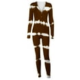 thumbnail image 6 of Shldybc Women's Sexy Butt Button Back Flap Jumpsuit V Neck Long Sleeve Romper Bodycon Pajamas Onesies, Adults Fashion Print Sexy Jumpsuit - Fall/Winter Clearance, 6 of 7