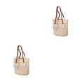 thumbnail image 2 of Qarigey Bolso de playa elegante y funcional para escapadas de verano Bolso con forma de cubo Bolso bandolera champán 2Conjunto, 2 of 6