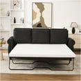 thumbnail image 2 of JERFIT Modern Sleeper Sofa Bed with Memory Foam Mattress, Queen Size Pull Out Couch for Small Spaces, Convertible 3 Seater Sectional Sofa, Dark Gray Linen Upholstery, 2 of 10