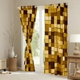 thumbnail image 3 of Manfei Teens Honeycomb Geometric Blackout Curtains Set of 2 (52x84 Each), Orange Chic Abstract Window Curtains, Rectangle Square Curtains and Drapes, Living Room Curtains Decor, 3 of 6