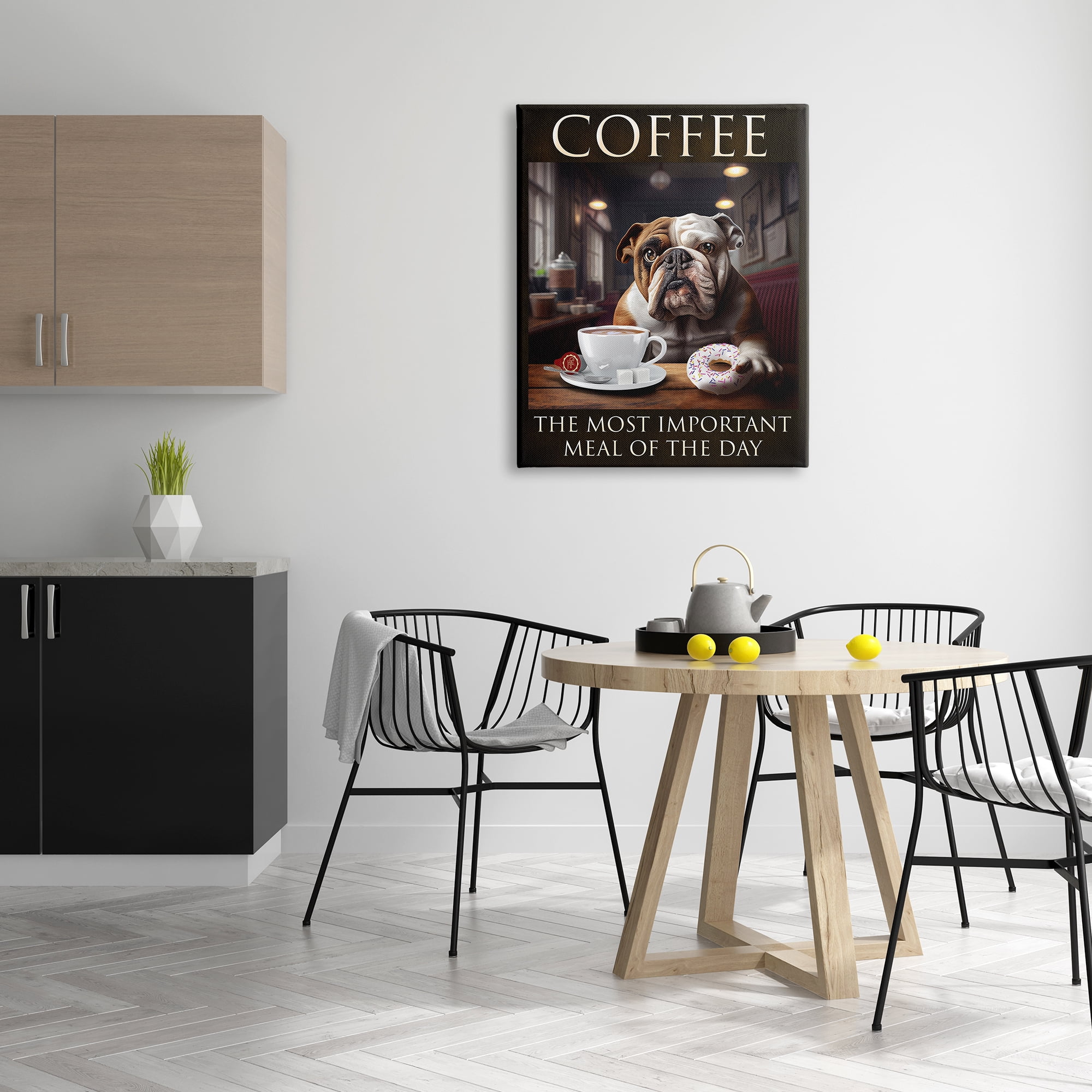 Stupell Industries Coffee Important Meal Dog Animals & Insects Painting Gallery Wrapped Canvas Print Wall Art, 30 x 40
