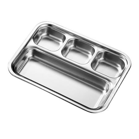 

Stainless Steel Sauce Dish Seasoning Dish Snack Plate Divided Food Dipping Bbq
