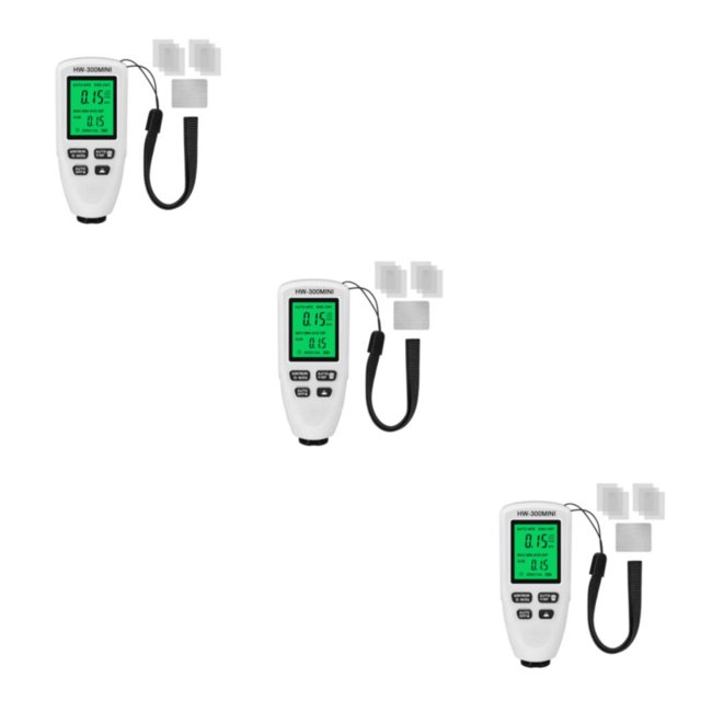 QualitChoice 0-2000um Paint Device Thickness Gauge Metal Thick Tester Meter Portable High-precision LCD Painting Measuring Tool White 3PCS