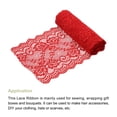 thumbnail image 4 of Cinta de encaje de patrón floral de poliéster de 5.9 pulgadas de ancho para hacer costura roja de 3 yardas, 4 of 7