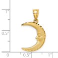 thumbnail image 6 of 14k Yellow Gold Solid Satin Diamond Cut Moon Charm Pendant, 6 of 7