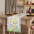 thumbnail image 2 of Table Runners 90 Inches Long Dress Scarves, Easter Farmhouse Coffee/Dining/Kitchen Table Runner for Living Room, Gnomes Colorful Eggs Butterfly Flowers Blue Check 13x90 Inch, 2 of 9