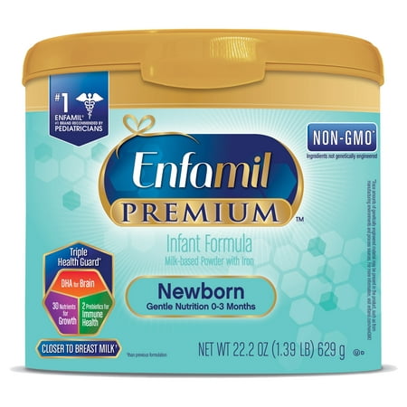 Enfamil Newborn PREMIUM Infant Formula, Powder, 22.2 oz Reusable Tub, Limited (What's The Best Formula For Newborns)