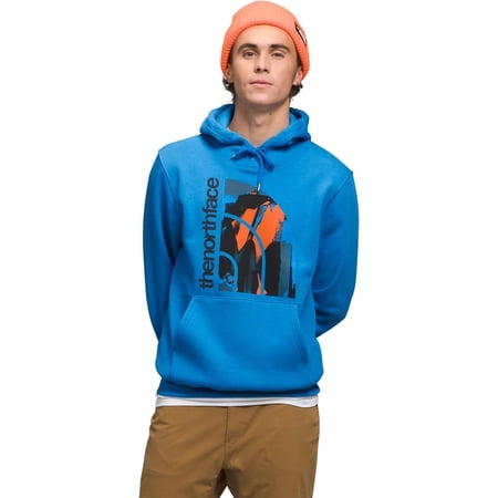 THE NORTH FACE Men's Jumbo Half Dome Hoodie, Optic Blue/Shady Blue Abstract Geo Print, XX-Large