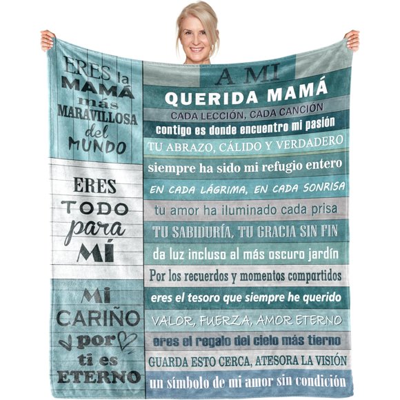 LHSHID Gifts for Mom Regalos Para Mamá Mom Blanket in Spanish Mom Gifts Mom Gifts from Daughters son Gifts for Mom from Kids Mom Birthday Gifts 30"x40"