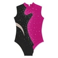 thumbnail image 3 of Doomiva Kids Girls Sparkle Sleeveless Color Block Gymnastics Leotard Ballet Skating Jumpsuit Bodysuit Activewear Hot Pink 16, 3 of 6