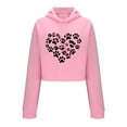 thumbnail image 3 of mihongmao Valentine Oversized Hoodies for Women Winter Solid Color Printed Long-Sleeved Round Neck Long-Sleeved Pullover Top Pink 2X, 3 of 7
