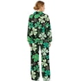 thumbnail image 2 of Xixirimido Green Shamrock Print Sweatsuits for Women Plus Size 2 Piece Outfit Long Sleeve Sweatshirt Wide Leg Sweatpants Fall Winter Fashion Lounge Set for St. Patrick’s Day Tracksuit, X-Large, 2 of 7