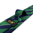 thumbnail image 4 of Men's Ties Necktie Green Blue Stripe Classic Size 57.5", 4 of 7