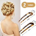 thumbnail image 2 of Épingle à Cheveux en Forme de U Écaille de Tortue Fourchette Bâtons 2 Broches Chignon 8 Pcs, 2 of 5