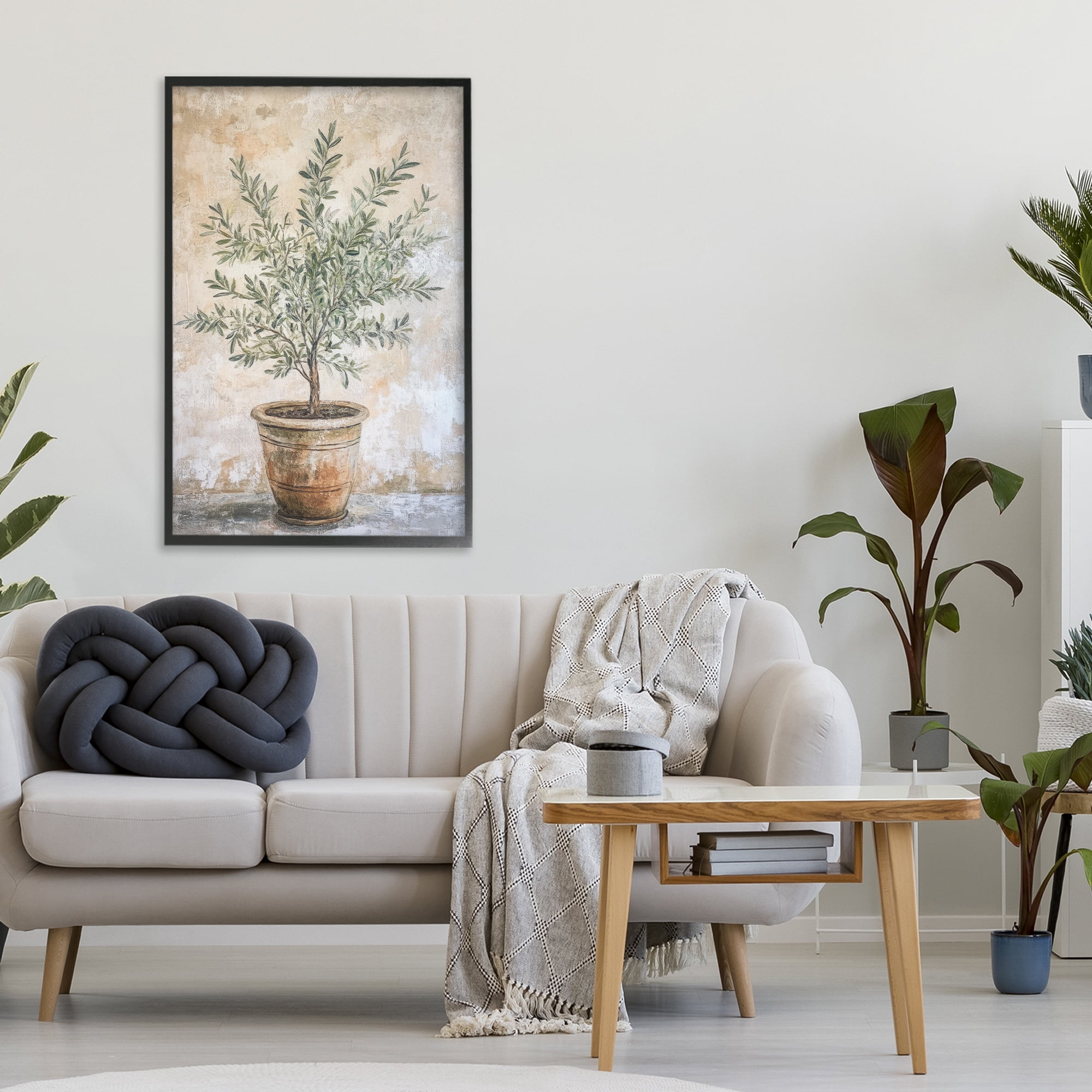 Stupell Industries Mediterranean Potted Olive Black Framed Giclee Art, design by Petal Prints Design