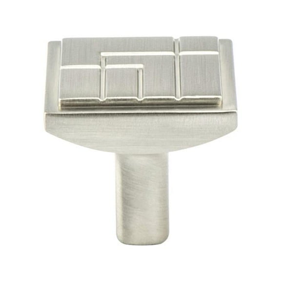 1.125 in. dia. Oak Park Knob with Brushed Nickel