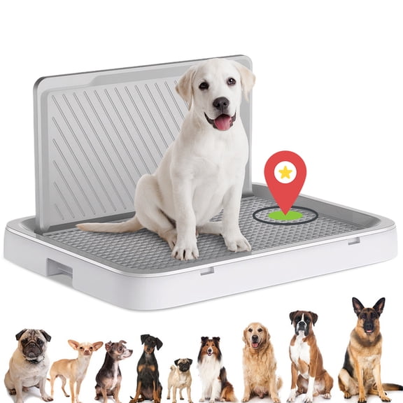 Qiyester Dog Potty Tray Splash-Proof Training Pad, Reusable and Easy-to-Clean with Splash Protector, Suitable for Indoor and Outdoor Dog Potty Training