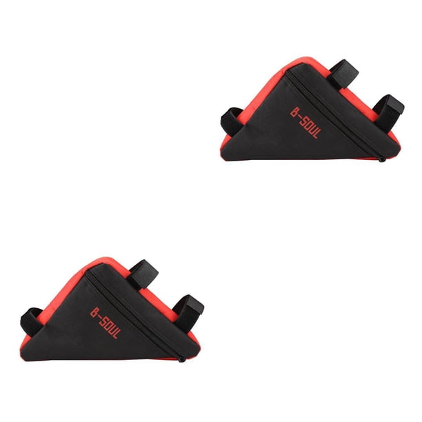 Sonducket Bolsa de sillín de marco de ciclismo de 4 colores, bolsa de alforja de bicicleta impermeable de buena calidad, bolsa con cremallera, soporte negro rojo 2piezas Sonducket CBP103244