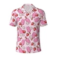thumbnail image 2 of Daiia Strawberry Popsicle Pattern Men’s Polo Shirts,Solid Deck Shirt,Classic Fit, Breathable Cotton Polo for Casual and Sport Wear-Large, 2 of 9