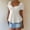 White, variant on Dpjklzsn Women's Short Puff-Sleeve Ruched Neckline Peplum Blouse with Front Drawstring - Polyester