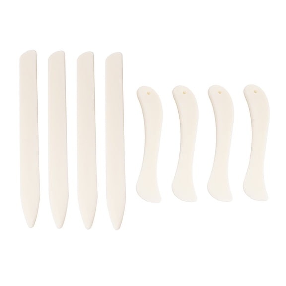 8Pcs Leather Creasing Tool Plastic Bone Folder Fabric and Paper Creaser Tool for Leathercraft Burnishing Bookbinding