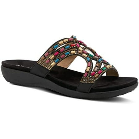 

Patrizia Women s Twirling Slide Sandal Black EU 37 / US 6.5-7
