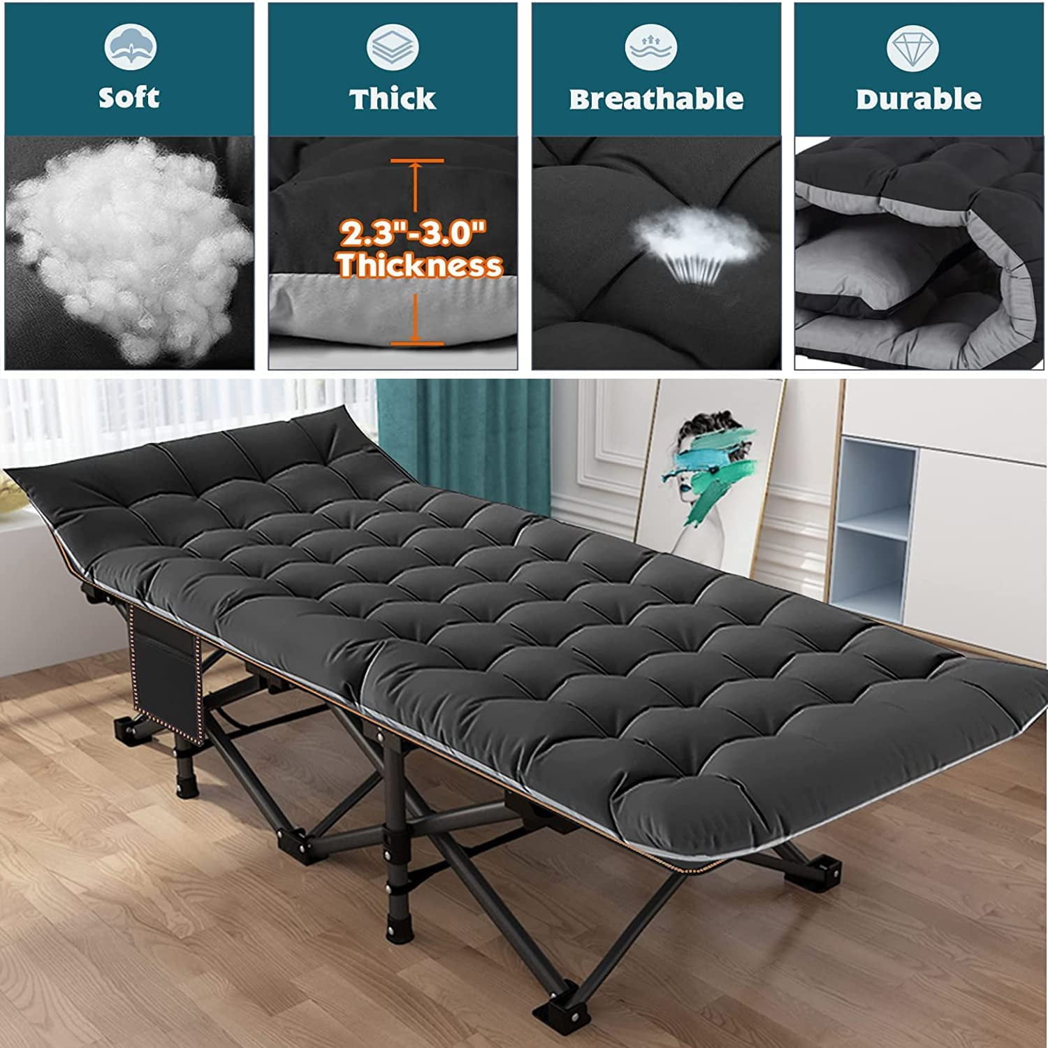 Lit pliant Slsy avec matelas 2 côtés, lits France Lit pliant Slsy avec matelas 2 côtés, lits France