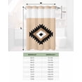 thumbnail image 6 of No Hook Shower Curtain with Snap in Liner, Boho Black Brown and White Geometric Moroccan Farmhouse Khaki Shower Curtains for Bathroom, Washable Shower Curtain Liner Set with Mesh Top Window, 72"x84", 6 of 6