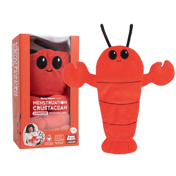 Happy Helpers Menstruation Crustacean Lobster, Microwavable Heating Pad for Cramps, College Dorm Essentials