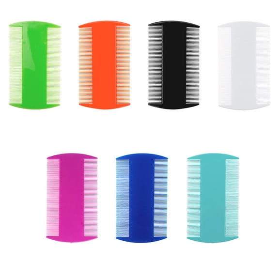 OPALESQUE 7 Pcs Head Hair Comb, Double Sided Fine Tooth Comb, Flea Lice Comb for Dandruff Removal, for Adults and Children(7 Colors)