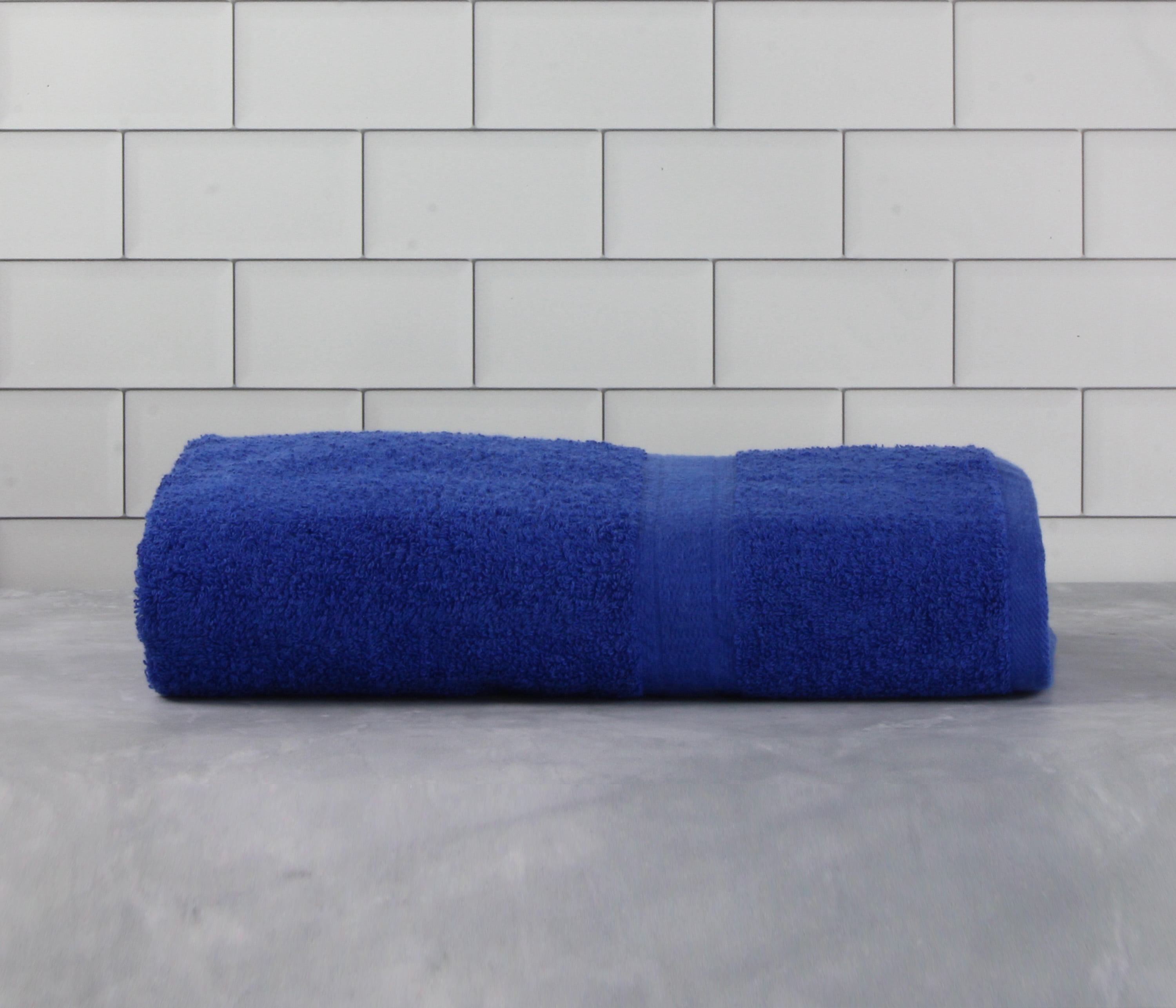 Mainstays Basic Bath Collection - Single Bath Towel, Solid Royal Blue ...