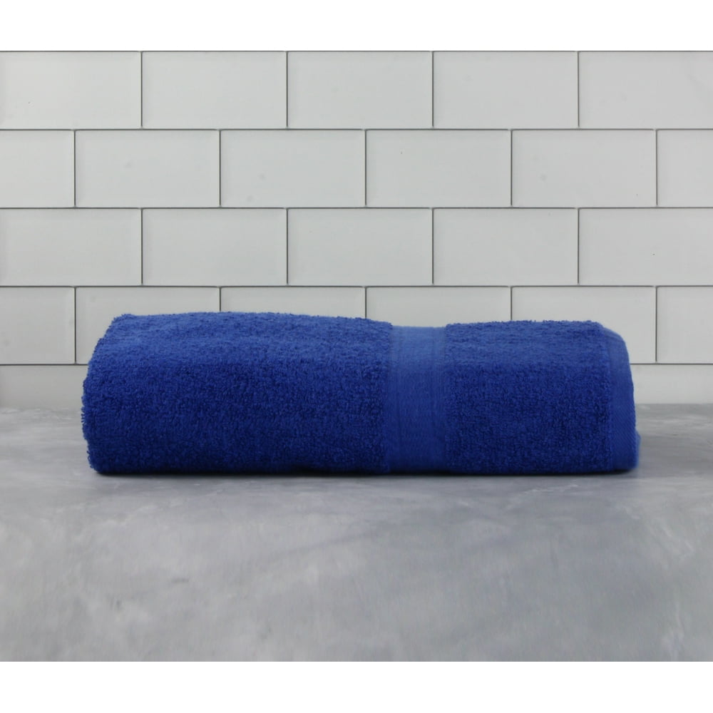 Mainstays Basic Bath Collection Single Bath Towel, Solid Royal Blue