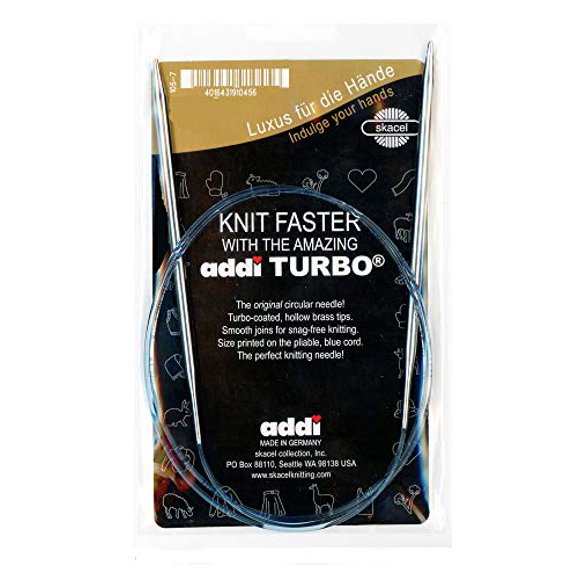 addi Knitting Needle Turbo Circular Skacel Exclusive Blue Cord 47 inch (120cm) Size US 15 (10.0mm)