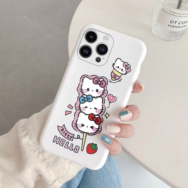 Phone Case for For Apple iphone 14 Pro Max 14 Plus Girls Anti-drop Cartoon Cinnamoroll Kuromi Hello Kitty Silicone Siling Cover ZR