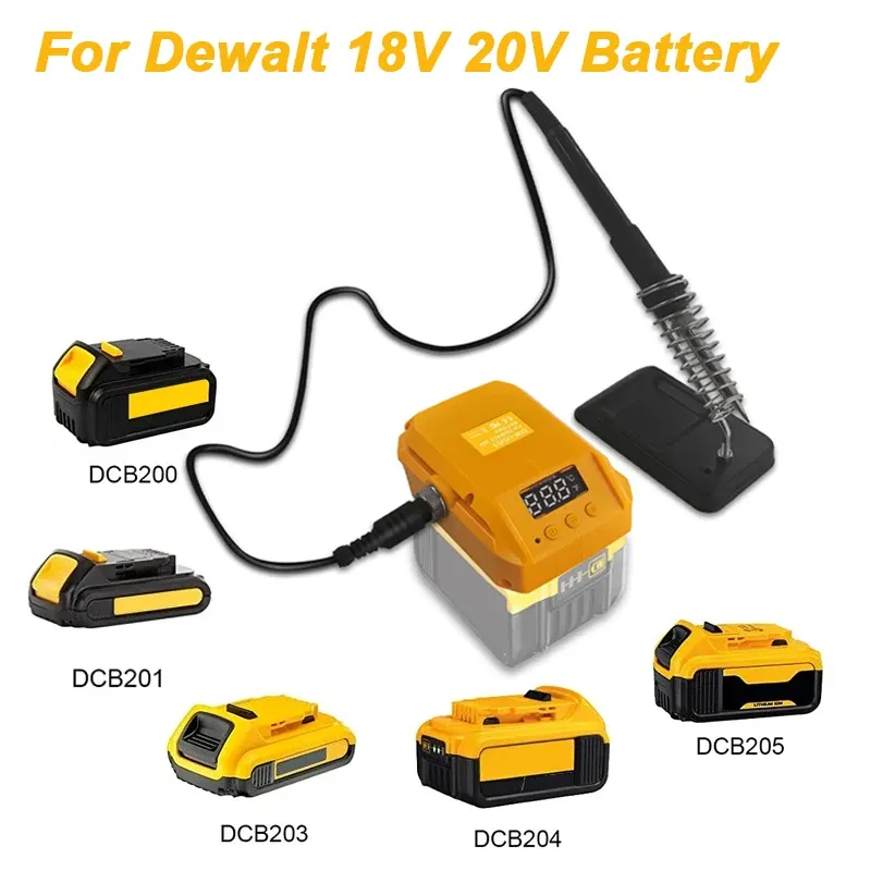 60W Wireless Electric Soldering Iron Station for Makita/Dewalt/Milwaukee/Einhell/Craftsman 18V 20V Lithium Battery Welding Repair Tool with Stand