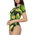thumbnail image 2 of Haiem Fresh Avocado Women's Crew Neck Short Sleeve Bodysuit Tops Stretchy Slim Basic-Medium, 2 of 9