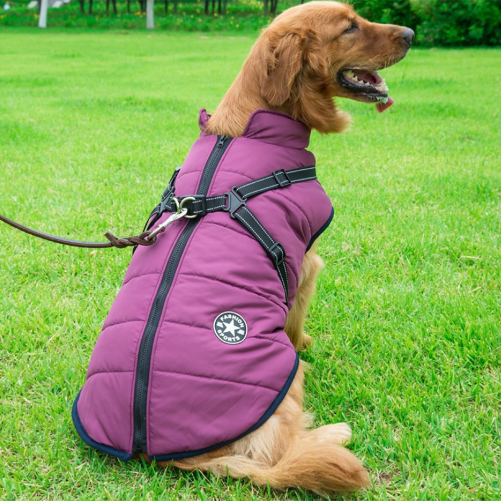 Kepooman Pet Winter Protection Zip up Jacket with D-ring for Small/ Large Dogs, S-4XL Purple Kepooman Pet Winter Protection Zip up Jacket with D-ring for Small/ Large Dogs, S-4XL Purple